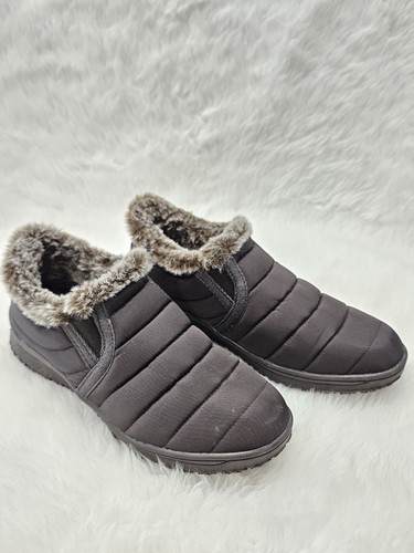 Minnetonka Timpson Tulsa Shoes Women Size 8 Black Faux Fur Lined Slip On - Picture 3 of 10