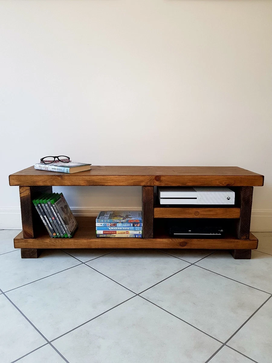 TV Stand TV Unit Rustic Handmade Furniture Solid Pine Wood TV