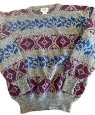Sweater Southwest Vintage 90s Medium Aztec Navajo Grunge Floral Wool Cobain