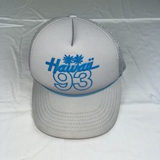 Vintage Hawaii 93 Mesh Hat Gray Snapback Blue Letters Hawaiian Headwear