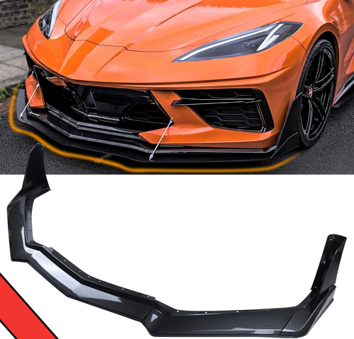 For 16-Up Camaro SS ZL1 Refresh PAINTED GLOSSY BLACK Front Bumper Lip Splitter e