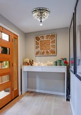 Crystal Flush Mount 4 Light Fixture Black Bedroom Hallway Kitchen Bathroom 10"