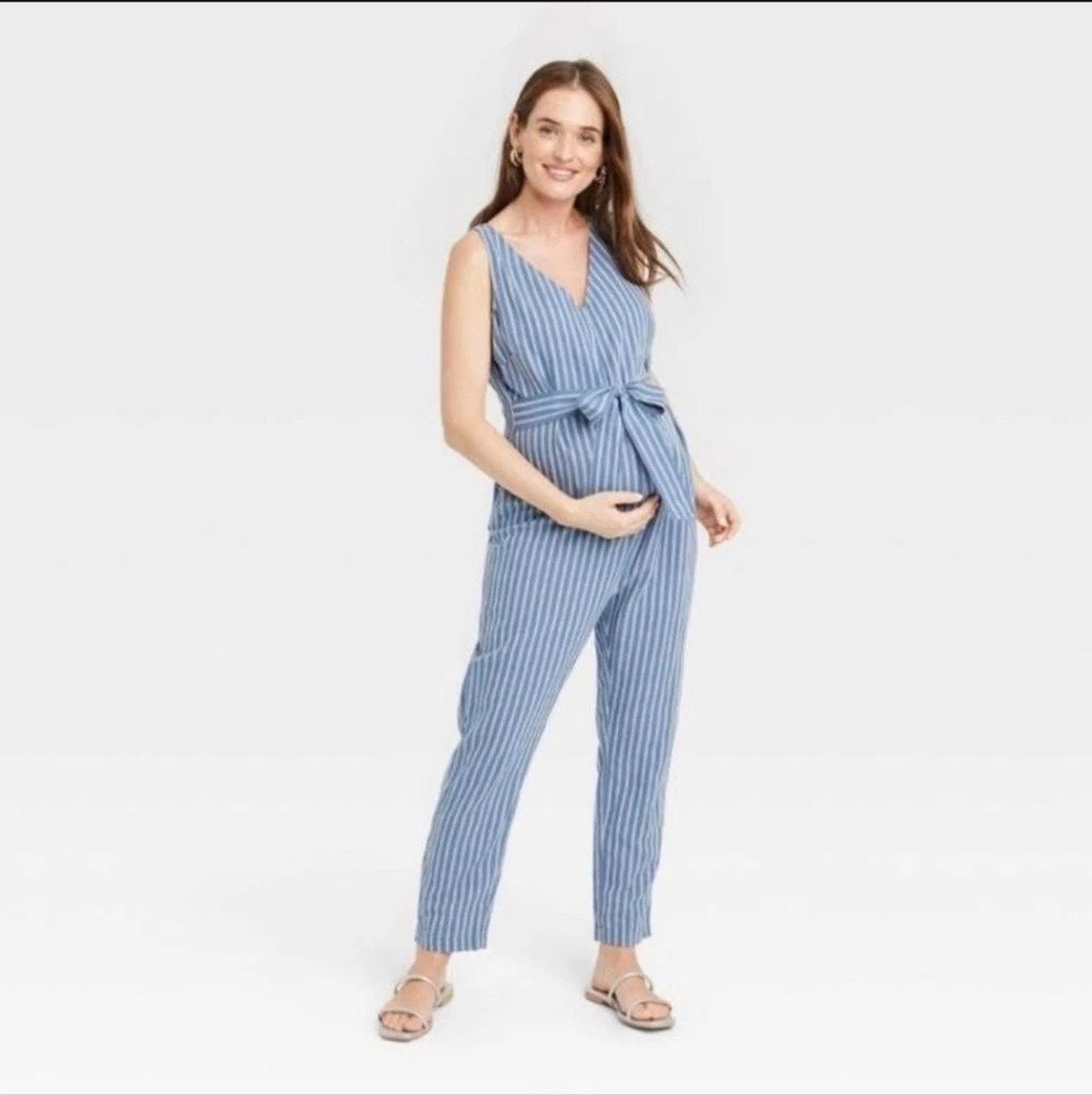 The Women's 24/7 Feeding Jumpsuit, Blue Grey - HATCH Dresses | Maisonette