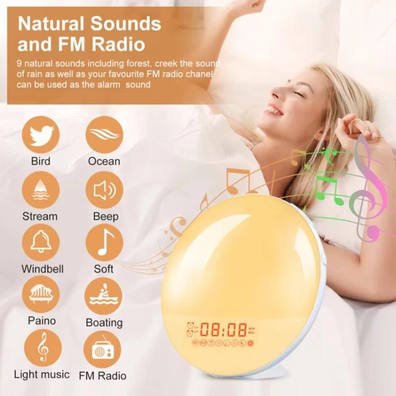 Sunrise Alarm Clocks, Wake Up Light with Sunrise/Sunset Simulation Dual SMART UK - Image 4 of 4