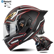 DOT Modular Flip Up Motorcycle Helmets Bluetooth Motorcross FULL FACE Helmet