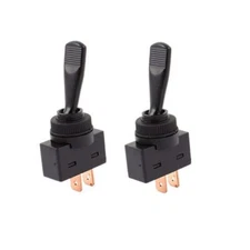 2x Black ON/OFF Universal Toggle Flip Switch 2-Pin DC 20A/12V Car/Truck/Boat 1/2
