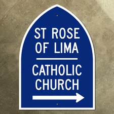 Freehold New Jersey St Rose of Lima Catholic Church highway marker road sign 20"