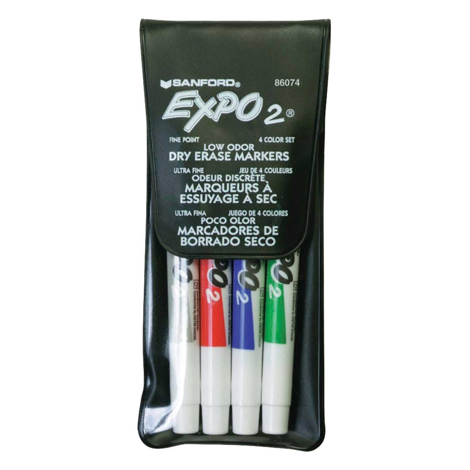 EXPO Low Odor Non-Toxic Dry Erase Marker, Fine Tip, Assorted Colors, Set of 4