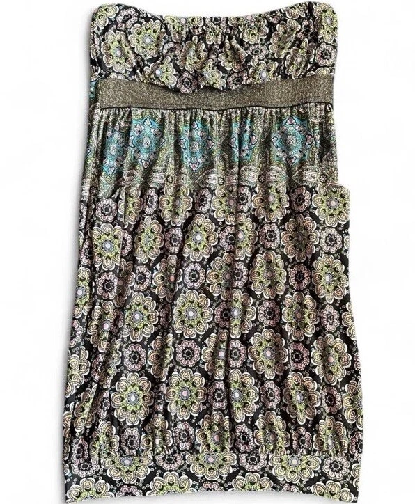 Mini vestido paisley sin tirantes baby phat talla m vintage y2k Foto 3 de 4