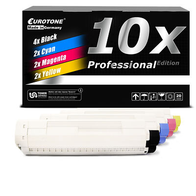 10x Eurotone PRO Toner f�r OKI MC-873-dn MC-853-dnct MC-873-dnx MC-873-dnv