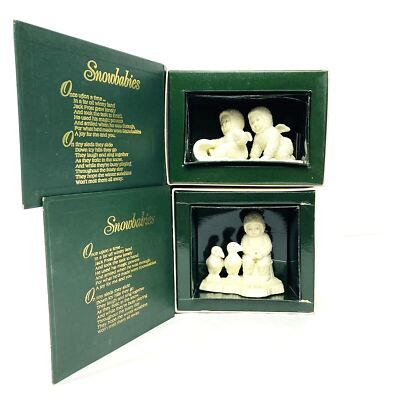 Department 56 Snowbabies Lot of 2 Down the Hill We Go & Fishing for Dreams READ