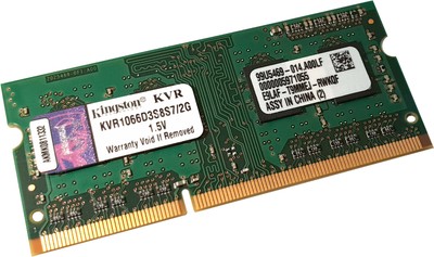 Kingston kvr1066d3s8s7/2g memoire, capacite 2 go, so dimm 204 broches ddr3 1066mhz / pc3-8500 - cl7 1.5v memory sans tampon - n (740617188578)