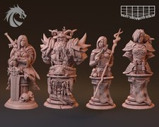 Kämpfer Büsten Miniatur Set Detail Figuren für Maler und Sammler 28mm 32mm 75mm