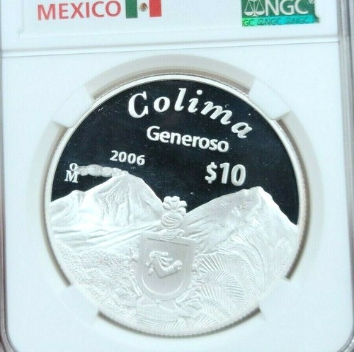 2006 MEXICO SILVER 10 PESOS COLIMA NGC PF 69 ULTRA CAMEO SCARCE BEAUTIFUL COIN ! - Picture 3 of 4