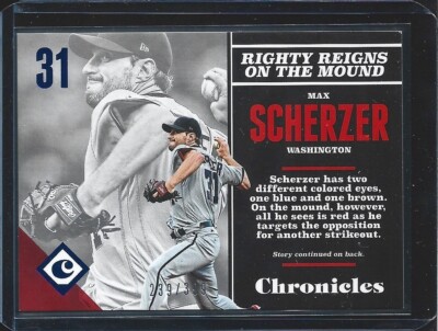 Max Scherzer - 2017 Panini Chronicles #28 Blue Parallel #d 239/399 - Washington