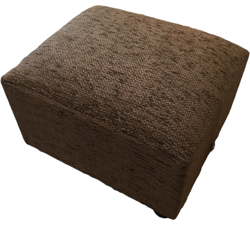 Small Footstool Full Classic Pouffe Herringbone chenille - Picture 22 of 26