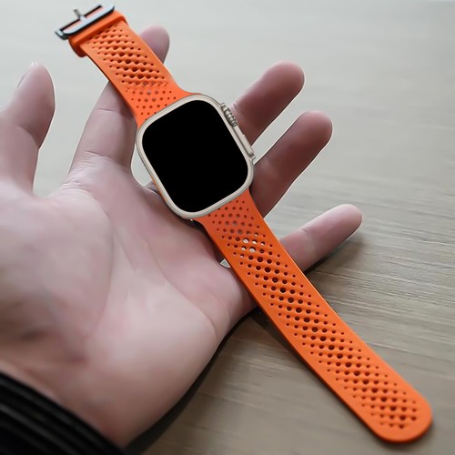 Silicone Strap For Apple Watch Bands Ultra2 42/46/49mm sport breathable bracelet - Picture 4 of 30
