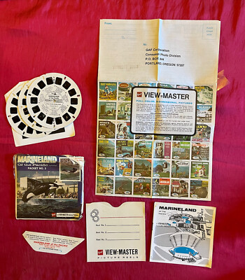 GAF View-Master. Disneyland. Marineland. Original Einlagen. 60 s.