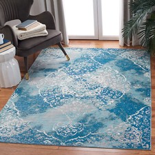 Safavieh Power Loomed Aria Collection Light Blue Area Rugs - ARA187M