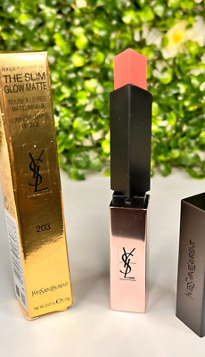 Yves Saint Laurent THE SLIM GLOW MATTE LIPSTICK  (203 Restricted Pink)  0.07OZ