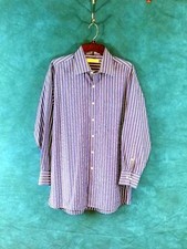 MICHAEL KORS Men REGULAR-FIT Blue DRESS SHIRT 16 1/2 32/33 large 100 Cotton