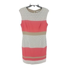 Studio One Womens Dress  Color Block 10 Lace Pink Cap Sleeve Career Business