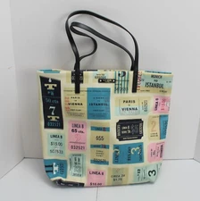 Kate Spade Train Tickets Bon Shopper Tote Bag w/ Tags