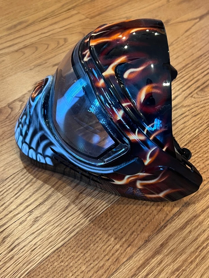 Save Phace Ghost Rider Flame Skull Paintball Mask & Goggles Thermal Lens Cosplay - Image 3 of 4