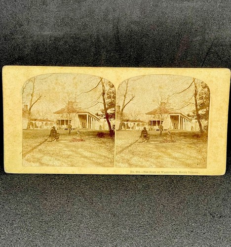 Foto antica 1860 stereo veduta Mount Vernon casa di George Washington