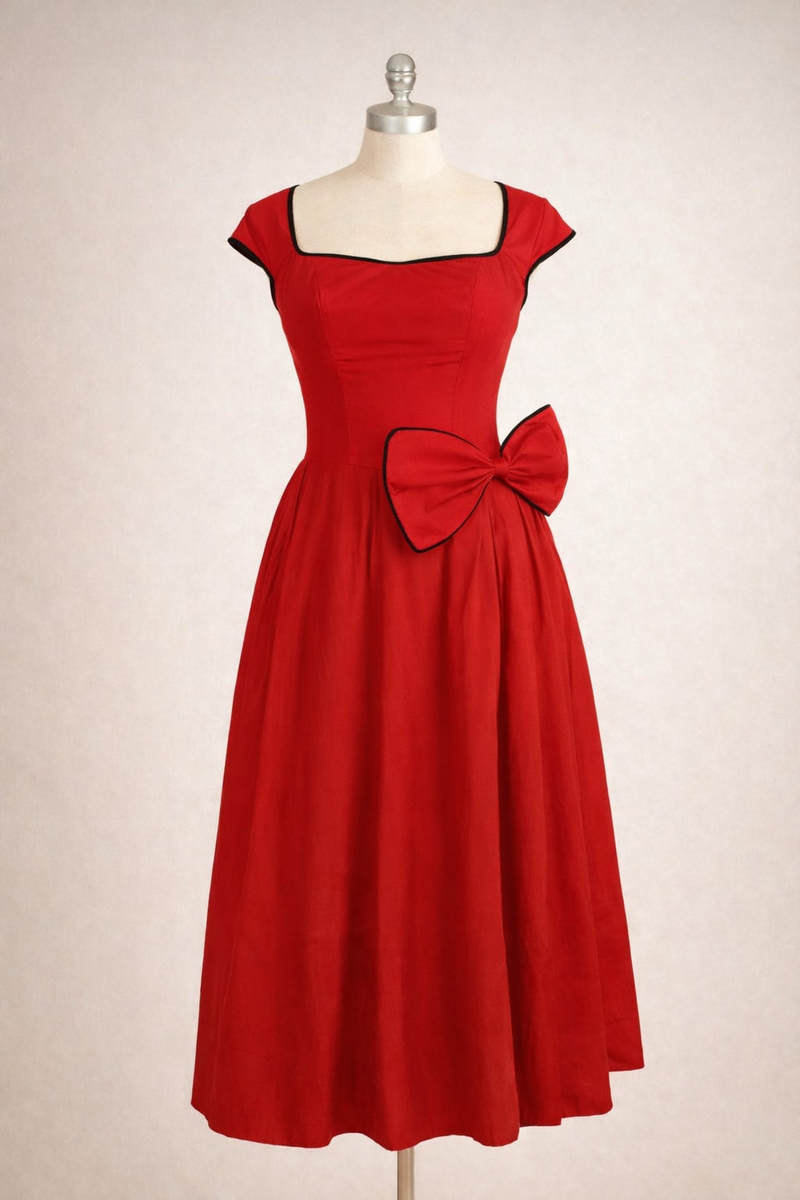 open lace back dress Ladybug Inspired Red and Black Polka Dot Shirt Dress, Red / XL
