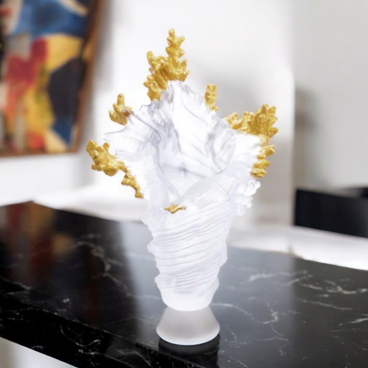 Daum 05717-1 Coral Sea Gilded White Large Vase 05717-1 | eBay