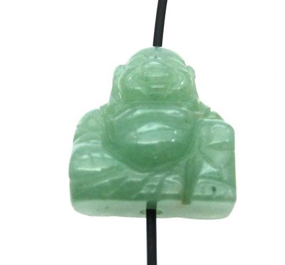 Buddha von oben gebohrt Grünquarz 2 cm