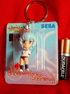   UNGEÖFFNET REI AYANAMI EVANGELION (B) SCHLÜSSELANHÄNGER FIGUR 1,8'' 4,5cm SEGA UK   ANIME