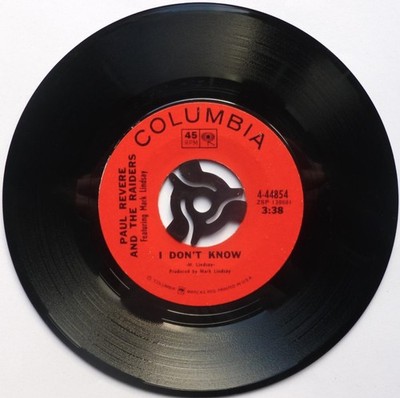 Paul Revere & Raiders I Don't Know 7'' Columbia 444854 VG 1969 US pressing, fe...