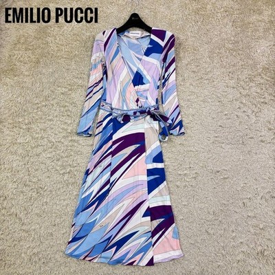 Emilio Pucci Pucci pattern Italian made 100 rayon wrap one piece