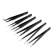 Antistatic Stainless Steel Tweezers Solid Precision Curved Bent Hobby Craft Tool