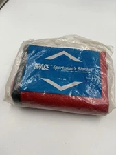 Vintage Thermos All-Weather Space Brand Sportsman's Blanket  Red 56”x84”