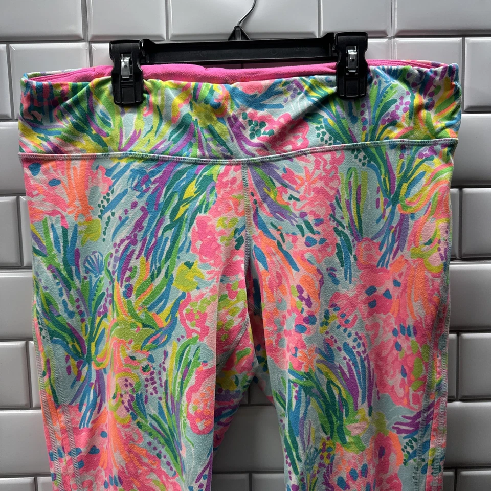 Lilly Pulitzer XL Leggings de Lujo Fin de Semana Pantalones Cortos Tropicales Florales Brillantes Foto 2 de 4