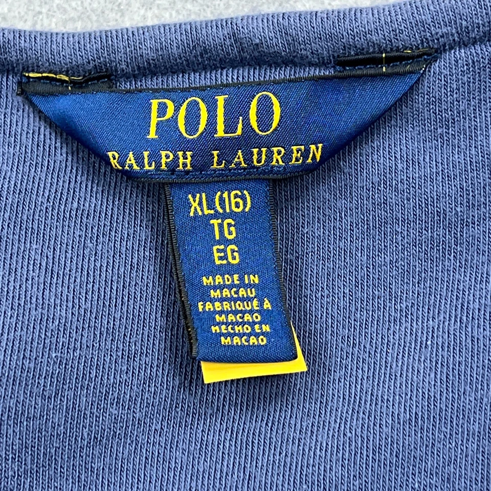 Polo Ralph Lauren Dress Girl's XL 16 Blue Ruffled Terry Cover-Up Pool Beach Swim - Image 3 of 4
