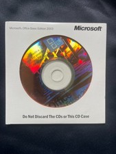 Microsoft Office Basic Edition 2003 Genuine CD Disc With Product Key