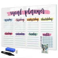 Glas Whiteboard GehäRtetes Glas Mit Schwarzem Marker WöChentlicher Speiseplan