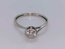 9ct white Gold Solitaire Engagement Ring Fully Hallmarked Size M