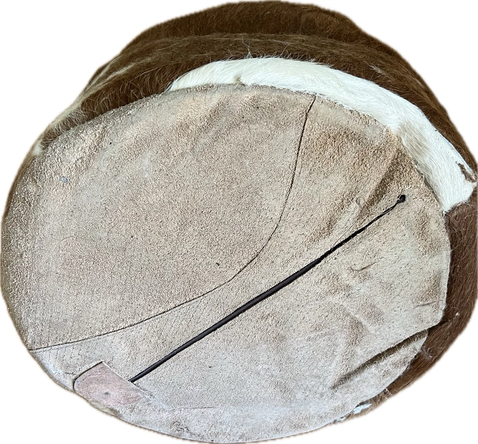 Cowhide Western Modernist Ottoman - Image 3 of 4