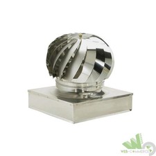 FUMAIOLO VENTOLA ACCIAIO INOX QUADRATO 42X42 CM COMIGNOLO GIREVOLE ANTIVENTO