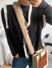 Real Mink Fur Handbag Strap Shoulder Bag Strap Crossbody Bag Accessories
