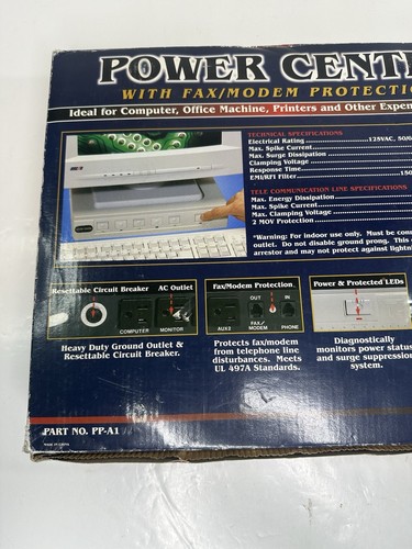Computer Power Center Surge Protector with FAX Modem Protection /Oscar Power Tap - Picture 8 of 11