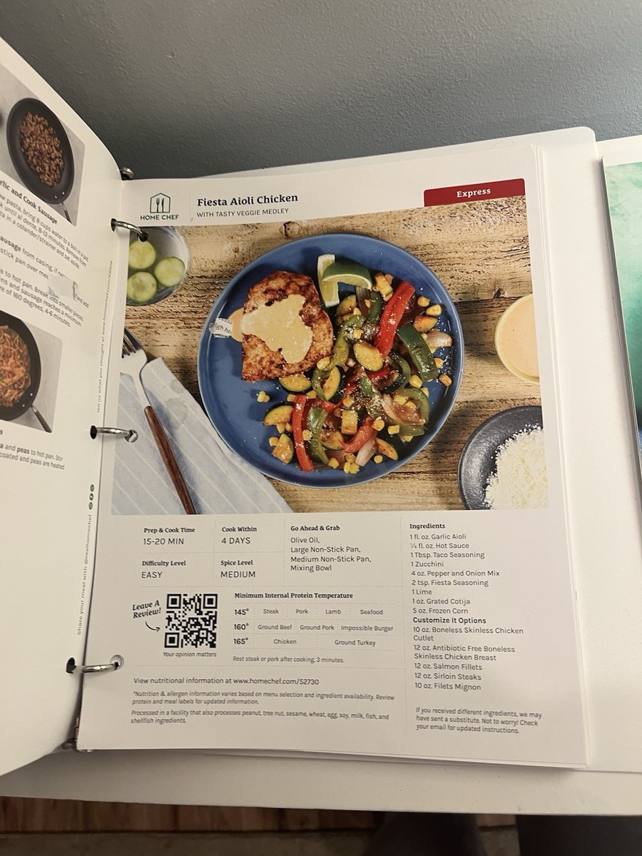 hello fresh recipe card binder Home Chef Binder & Hello Fresh Recipe Cards Lot , Meal Prep For Cooking  Dinner