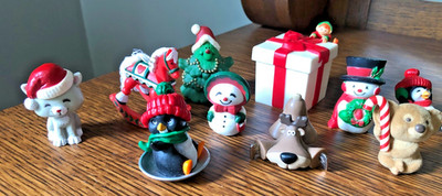 Merry Miniatures 1980s christmas collectibles penguin rodney reindeer cat elf