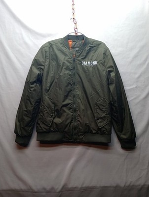 Diamond Supply Company Bomber Coat Size Large Green Mens