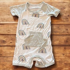 Aloe Rainbow Short All - Kyte Baby 12-18 Months Bamboo Romper Green